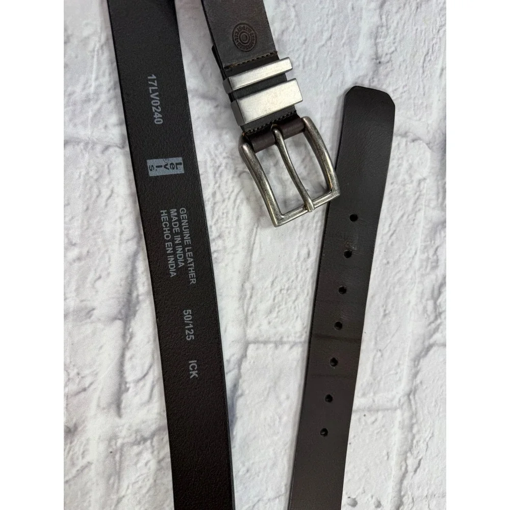 Levi's Leather Belt Mens Size 50 Brown  Distressed Buckle 17LV0240